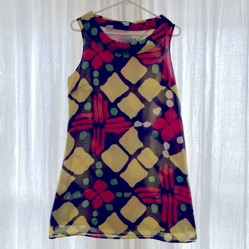 Gorgeous Rasta colors shift dress in light cotton